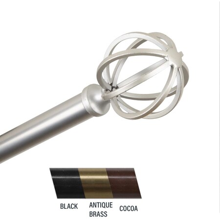 Central Design Crate 0.81 in. Curtain Rod, 28-48 in. - Satin Nickel CE436891